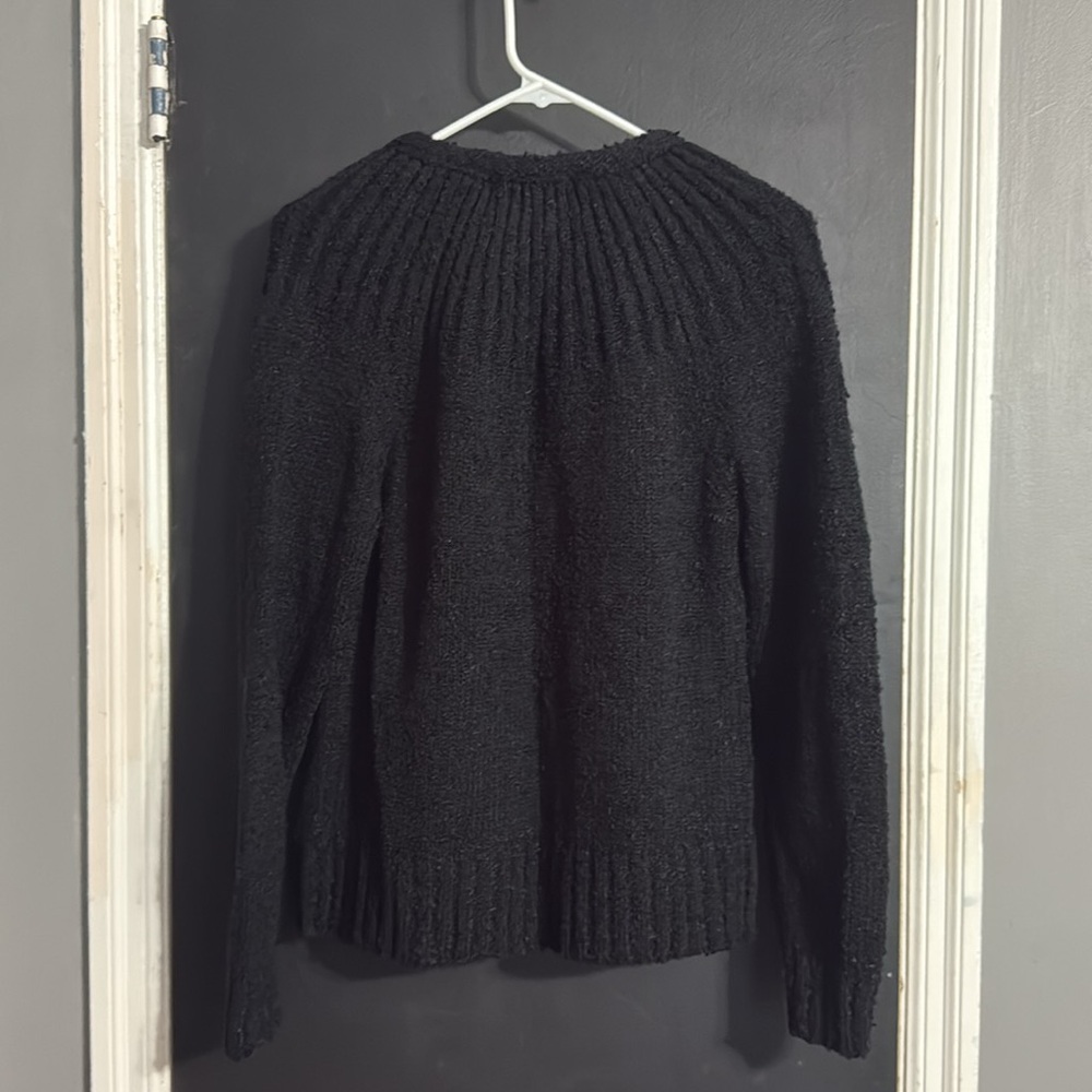le Chois Vintage Textured Black Open Front Cardigan Size: S - Picture 2 of 6